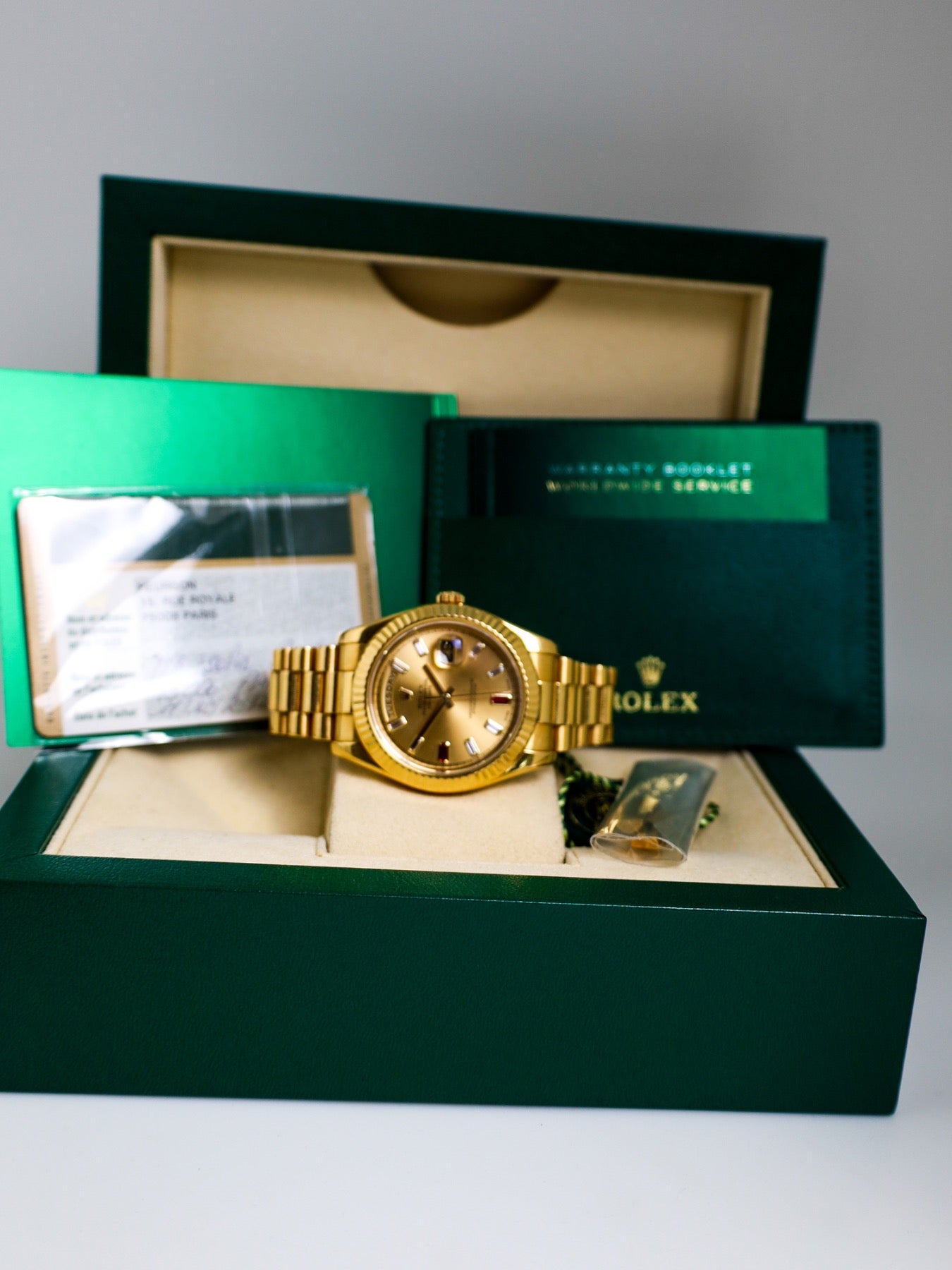 Rolex Day-Date II 218238 Baguette dial