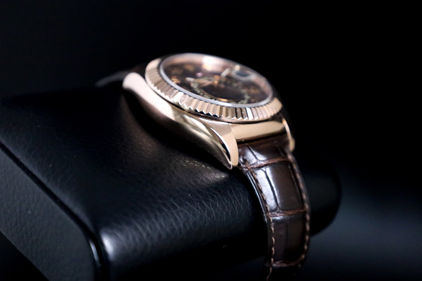 Rolex Sky-Dweller Rose Gold Chocolate Dial Full Set Arabic Dial Discontinued