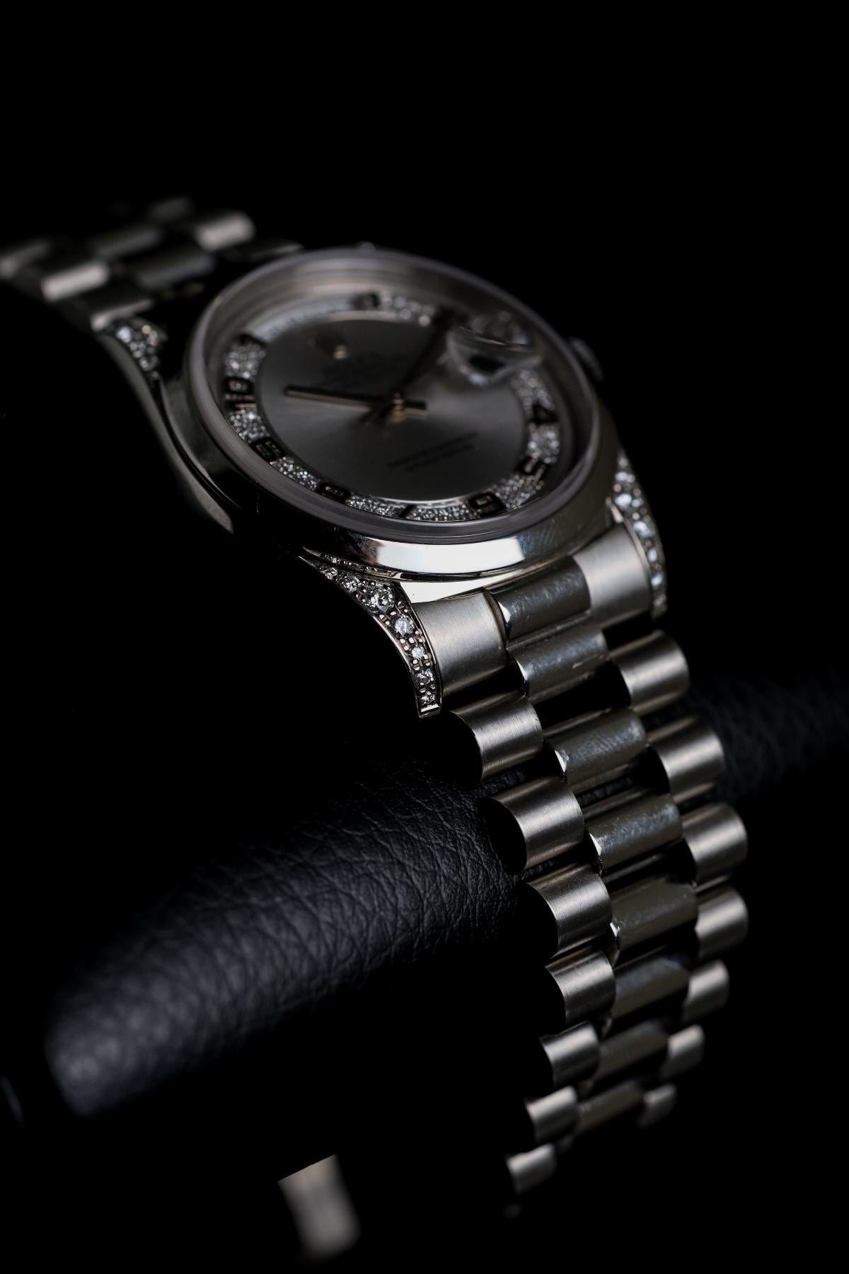 Rolex Day-Date 36 18296 Platinum Factory Diamond Dial - view 3