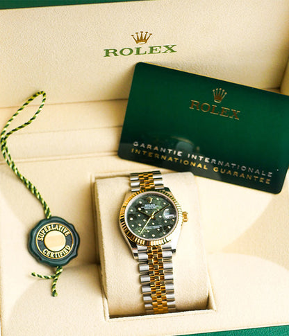 Rolex Datejust 31 Certified 278273 Floral Diamond Olive Dial Full Set