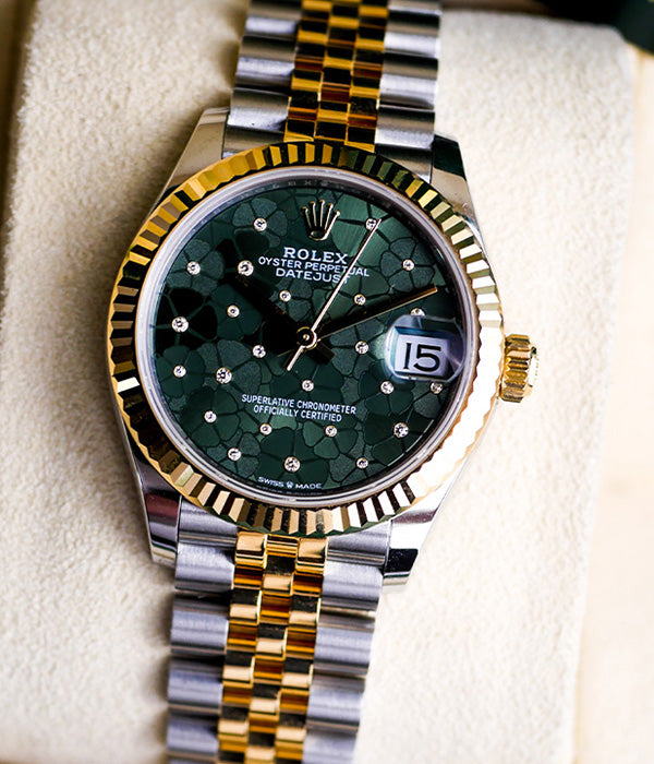 Rolex Datejust 31 Certified 278273 Floral Diamond Olive Dial Full Set