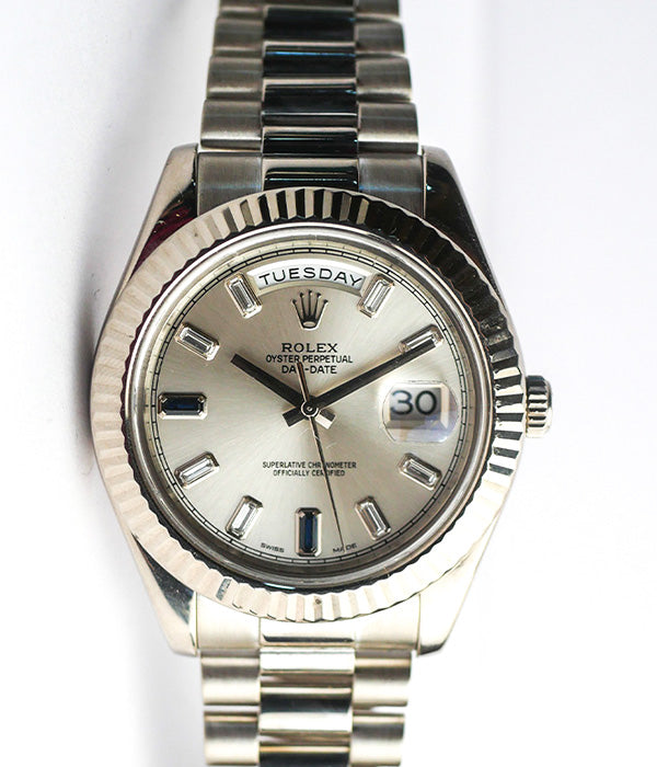 Rolex Day-Date II 218239 41mm FACTORY SAPPHIRE BAGUETTE DIAL RARE