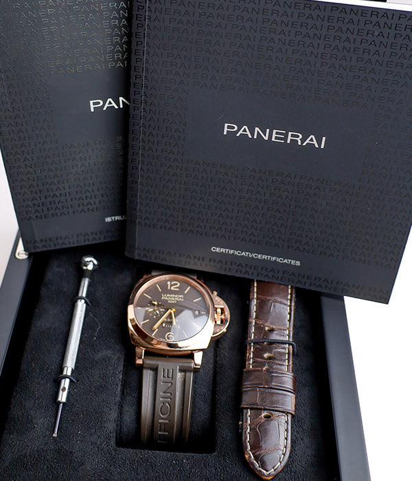 Panerai Luminor 1950 8 Days GMT Certified Rose Gold Full Set PAM00576