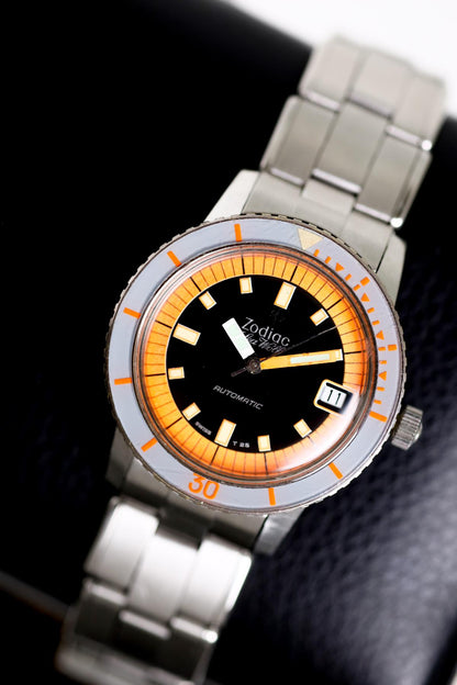 Zodiac Sea Wolf Orange Exotic Dial Very Rare
