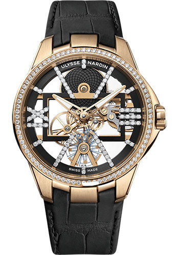 Ulysse Nardin Blast Skeleton X - 42mm Rose Gold Case - Black Dial - Black Leather Strap