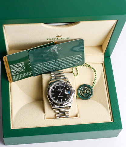 Rolex Day-Date II Black Diamond Dial 41mm