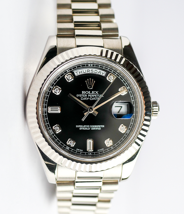 Rolex Day-Date II Black Diamond Dial 41mm