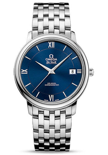 Omega De Ville Prestige Co-Axial Watch - 36.8 mm Steel Case - Blue Dial - 424.10.37.20.03.001