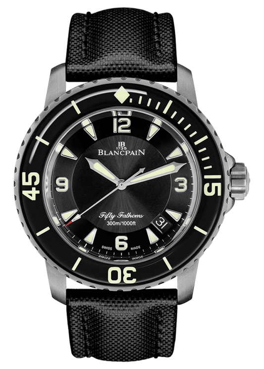 Blancpain Fifty Fathoms Automatique Titanium Black Sail-Canvas Men's Watch - 5015 12B30 B52B