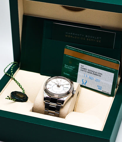 Rolex Sky-Dweller Certified Stainless Steel Full Set White Dial 326934