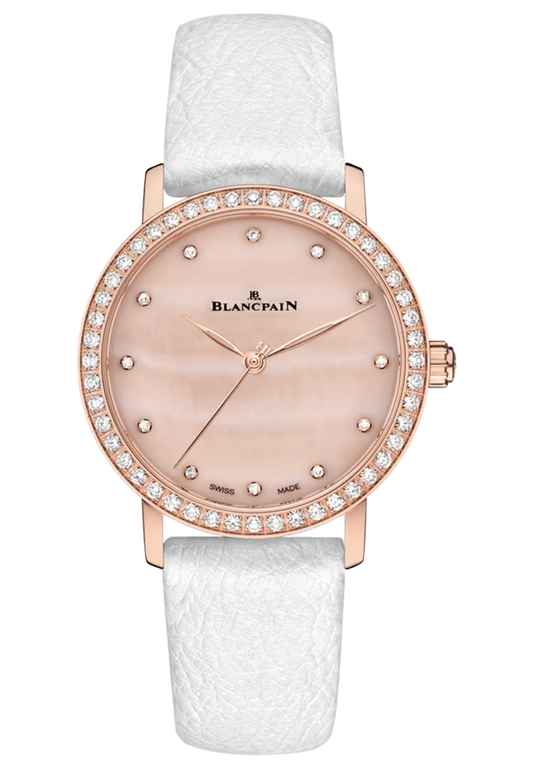 Blancpain Villeret Ultraplate Pink Mother of Pearl Diamond Ladies Watch - 6102 2954C 95A