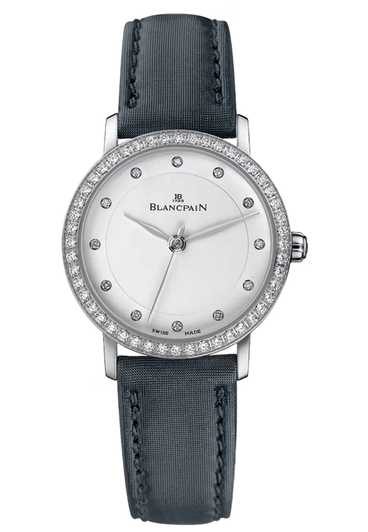 Blancpain Villeret Ultraplate Steel Diamond Interchangeable Fabric Ladies Watch - 6102 4628 95A