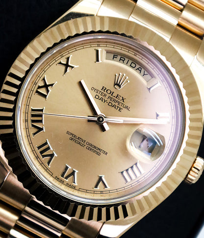 Rolex Day-Date II 41mm 218238 Yellow Gold Champagne Roman Full Set