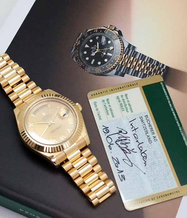 Rolex Day-Date II 41mm 218238 Yellow Gold Champagne Roman Full Set