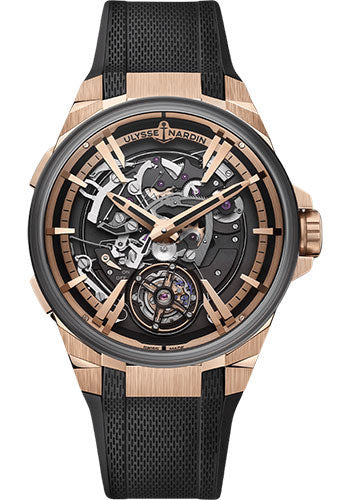 Ulysse Nardin Blast Hourstriker - 45mm Rose Gold and Titanium Case - Black Dial - Black Rubber Strap