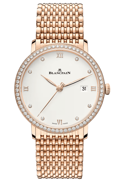 Blancpain Villeret Ultraplate Date Red Gold Diamond Ultra-Slim Men's Watch - 6224 2987 MMB