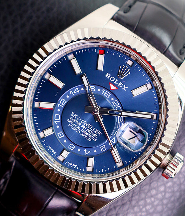 Rolex Sky-Dweller White Gold Factory Blue Dial 326139