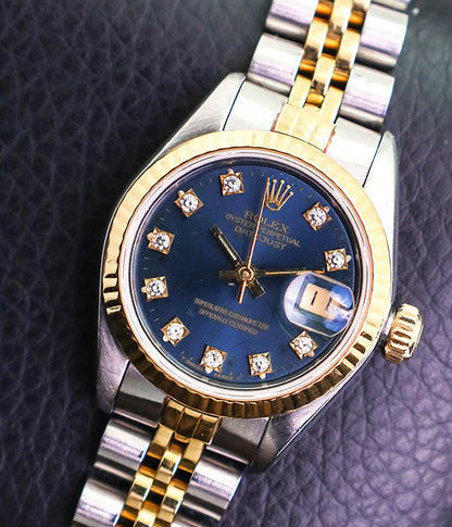 Rolex Lady-Datejust 69173 Factory Blue Diamond Dial