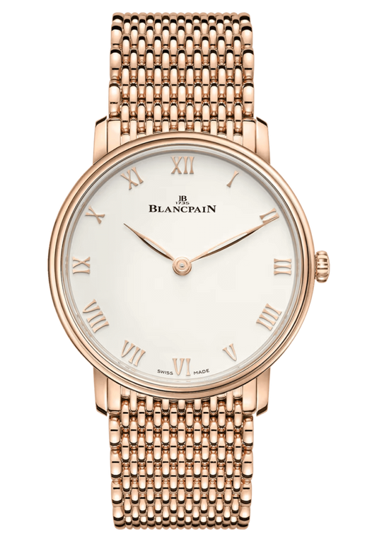 Blancpain Villeret Ultraplate Red Gold Mille Mailles Ultra-Slim Men's Watch - 6605 3642 MMB