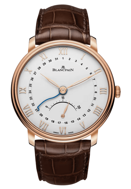 Blancpain Villeret Ultraplate Date Retrograde Red Gold Brown Alligator Men's Watch - 6653Q 3642 55B
