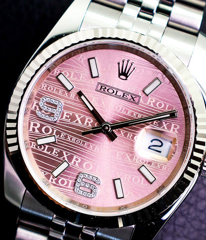 Datejust 36 Jubilee Hidden Clasp Fluted Pink Diamond Dial 116234