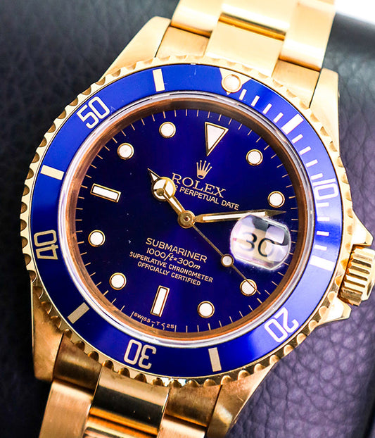 Submariner Date 16618LB Yellow Gold PURPLE Dial All Original