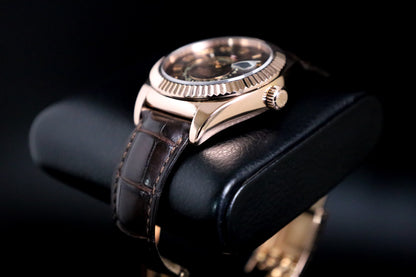 Rolex Sky-Dweller Rose Gold Chocolate Dial Full Set Arabic Dial Discontinued
