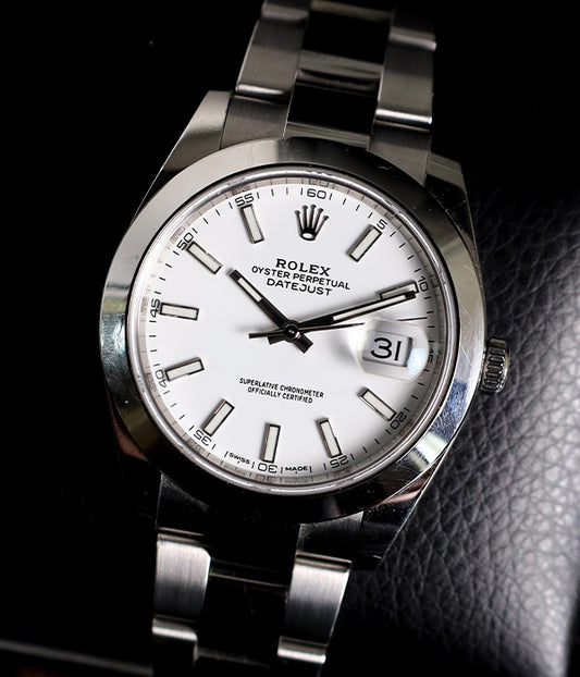 Rolex Datejust 41 126300 White Stick Dial Full Set 2018