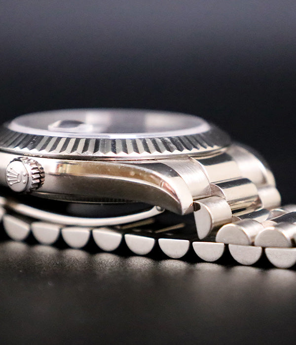Rolex Day-Date II 218239 Blue Wave Dial White Gold 41mm