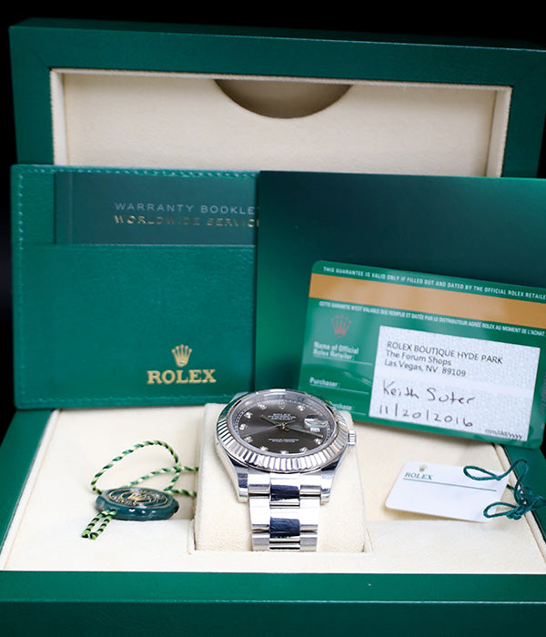 Rolex Datejust II 41mm Factory Diamond Dial Full Set