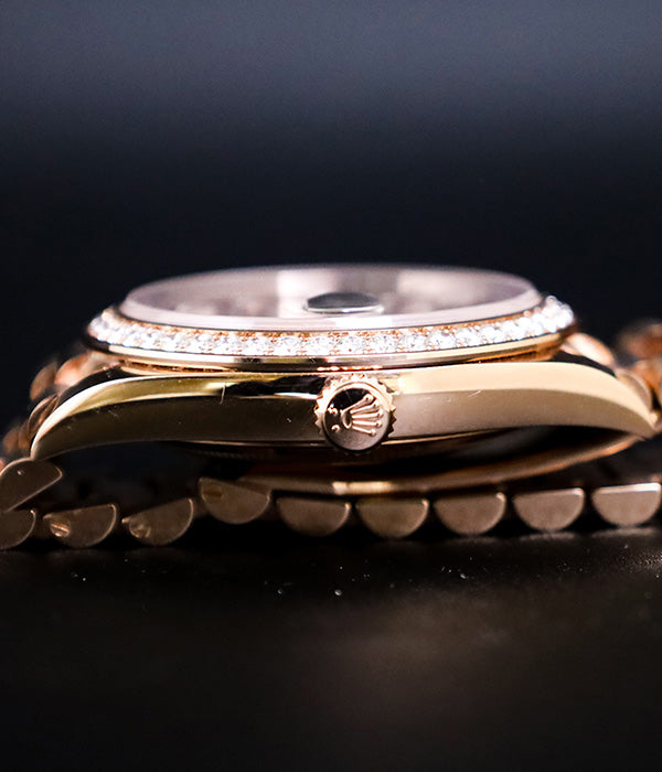 Rolex Day-Date 40 Full Set Rose Gold Factory Diamonds Chocolate