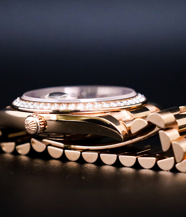 Rolex Day-Date 40 Full Set Rose Gold Factory Diamonds Chocolate