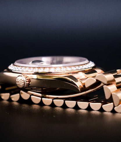 Rolex Day-Date 40 Full Set Rose Gold Factory Diamonds Chocolate