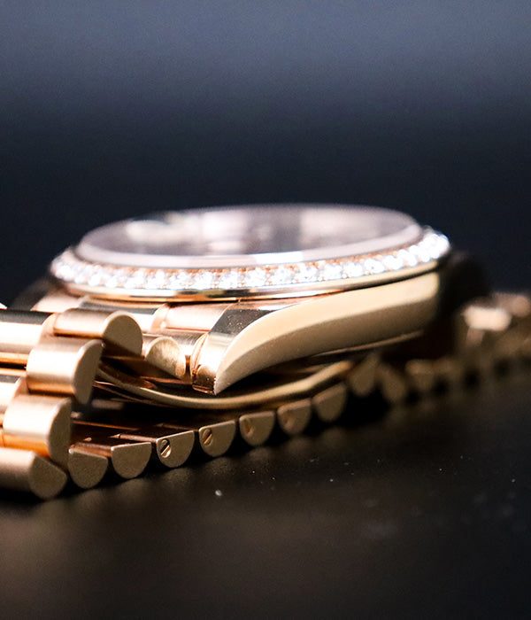 Rolex Day-Date 40 Full Set Rose Gold Factory Diamonds Chocolate