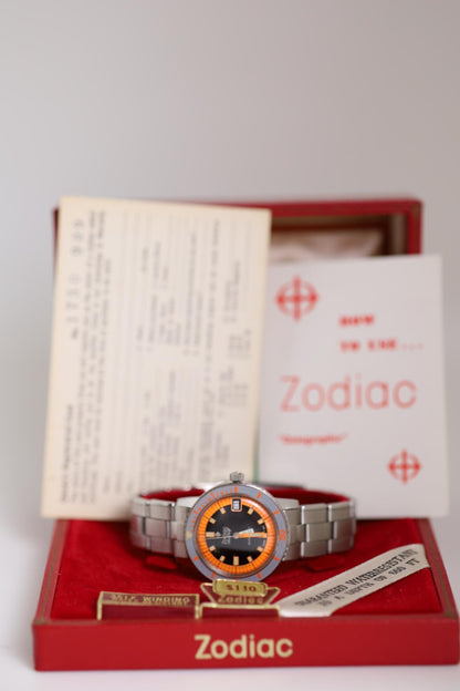 Zodiac Sea Wolf Orange Exotic Dial Very Rare