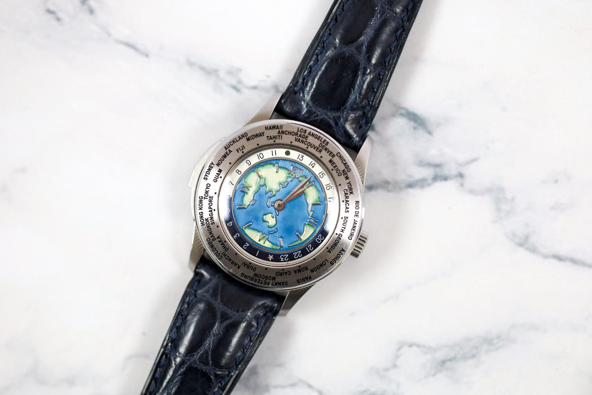 World Timer "Minute Repeater"  Rare Enamel Shellman