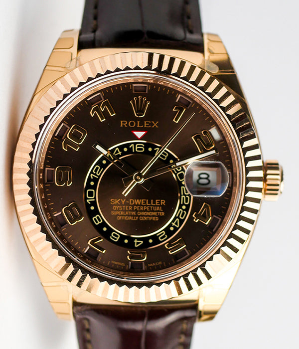 Rolex Sky-Dweller Rose Gold Chocolate Full Stickers Brand New