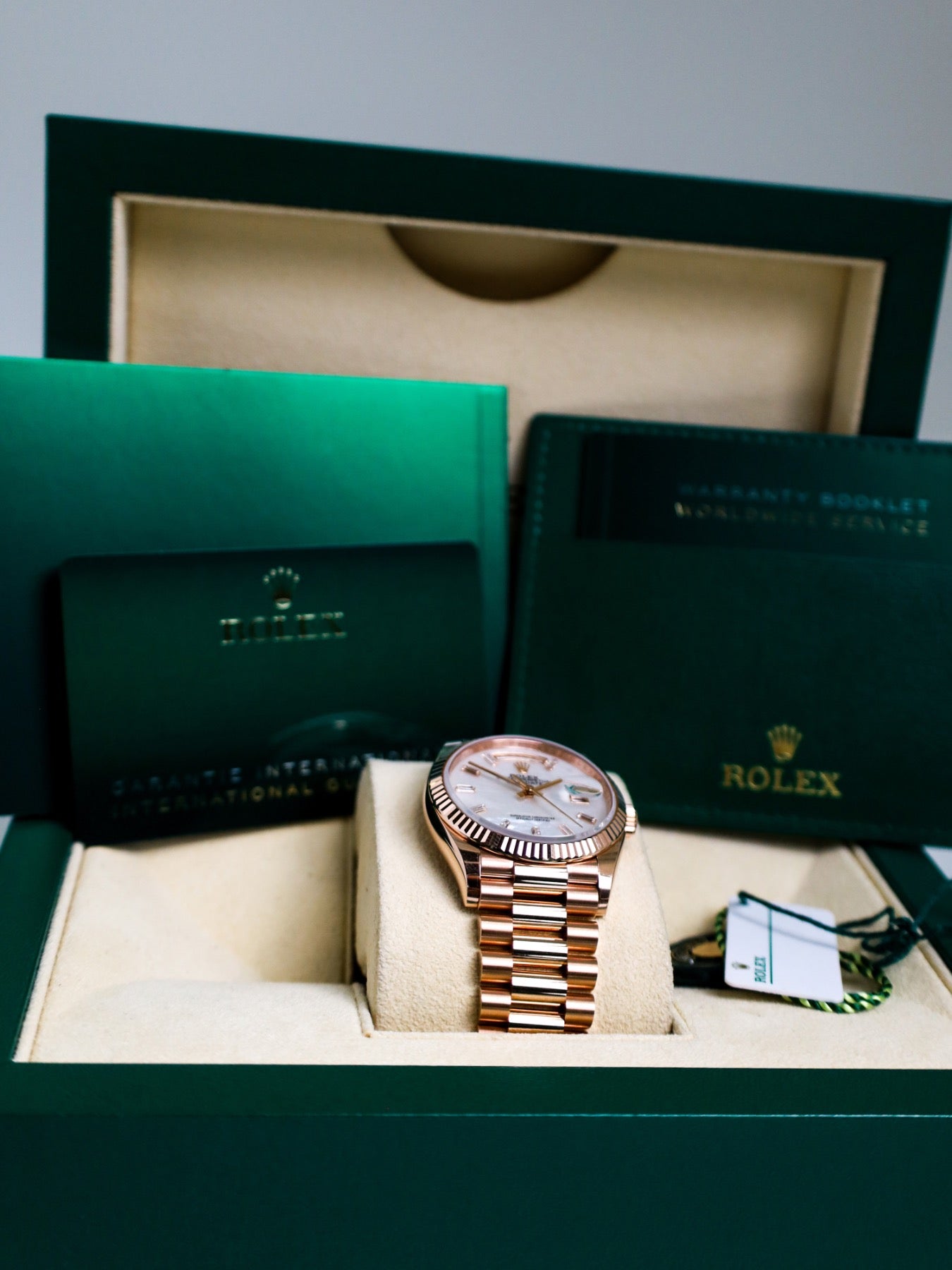 Rolex Day-Date 36 128235 Mother of Pearl Baguette