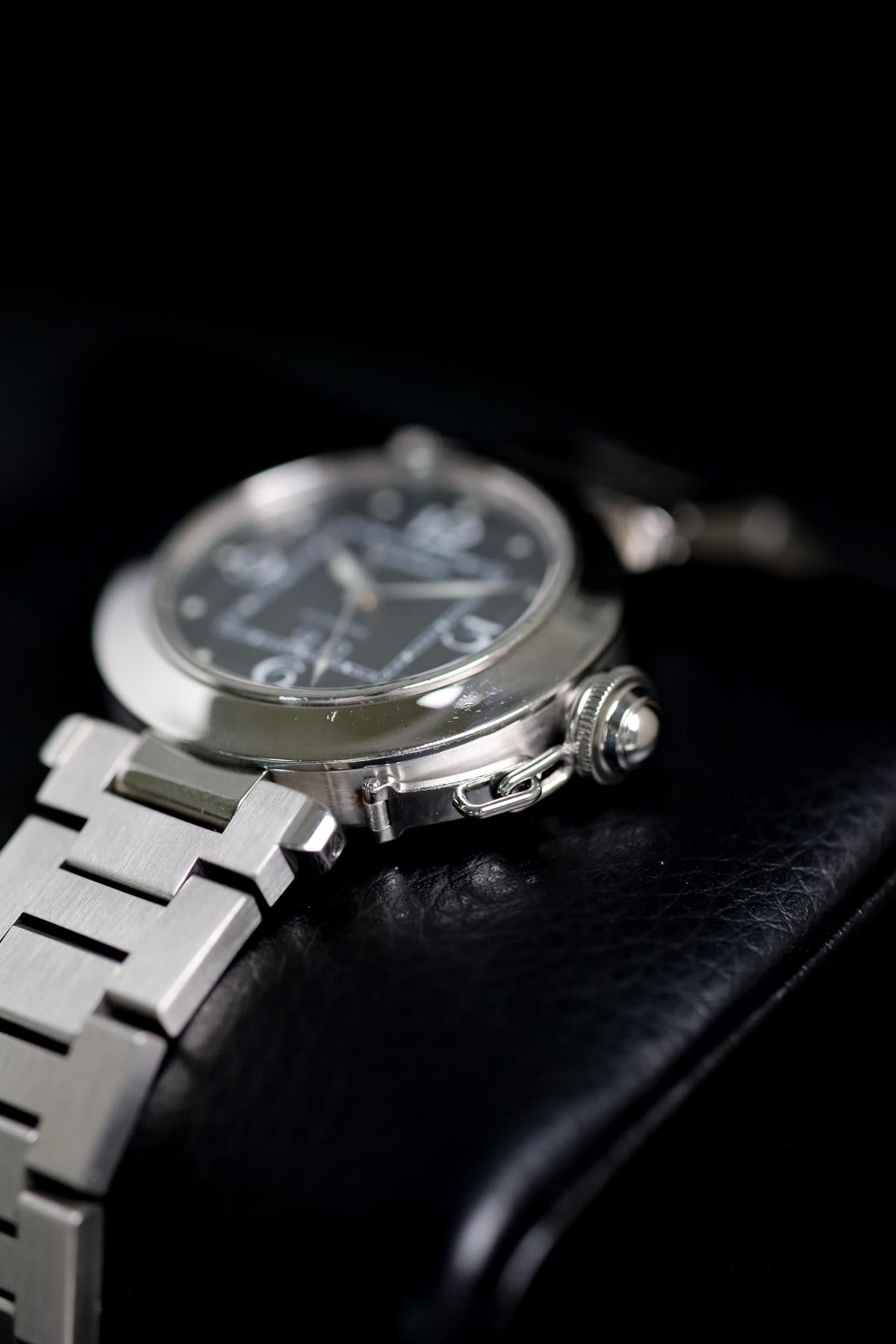 Cartier Pasha C 2475 Stainless Steel Black Dial - view 2