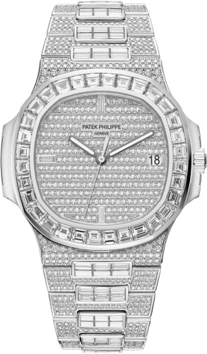 Patek Philippe Nautilus Date Sweep Seconds White Gold/Diamonds Dial & Bezel | 5719/10G-010