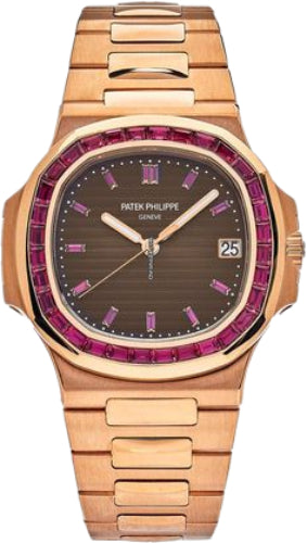 Patek Philippe Nautilus Rose Gold Brown Ruby Dial 40mm Ruby Bezel | 5723/112R-001