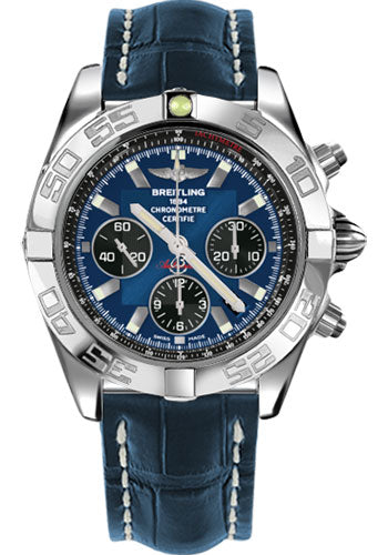 Breitling Chronomat 44 Watch - Steel Case - Blackeye Blue Dial - Blue Croco Strap - AB011012/C789/731P/A20BA.1