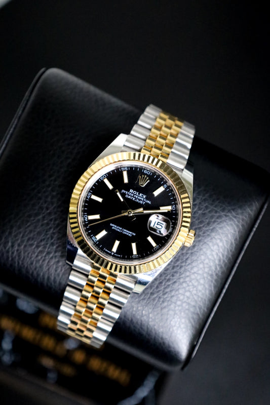 Rolex Datejust 41 126333 Two Tone Yellow Gold Black Stick Jubilee