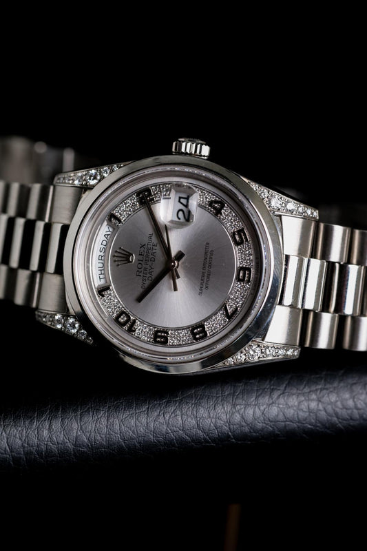 Rolex Day-Date 36 18296 Platinum Factory Diamond Dial - NW Timepieces
