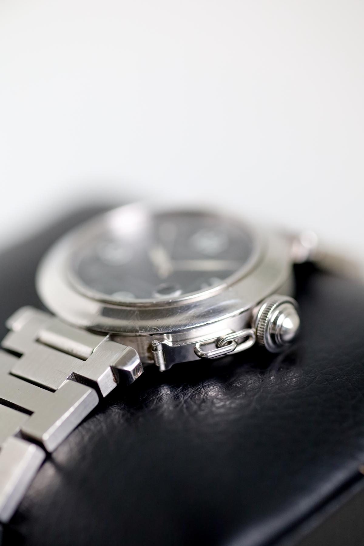 Cartier Pasha C 2324 Stainless Steel Arabic Numeral Black Dial - view 8