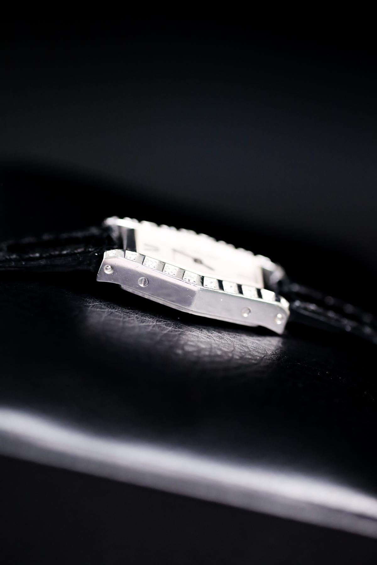 Cartier Lanières Tonneau White Gold Factory Diamonds