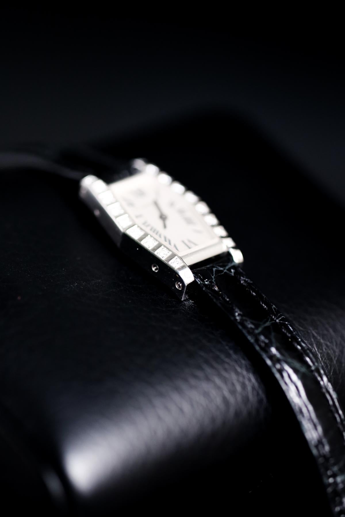 Cartier Lanières Tonneau White Gold Factory Diamonds