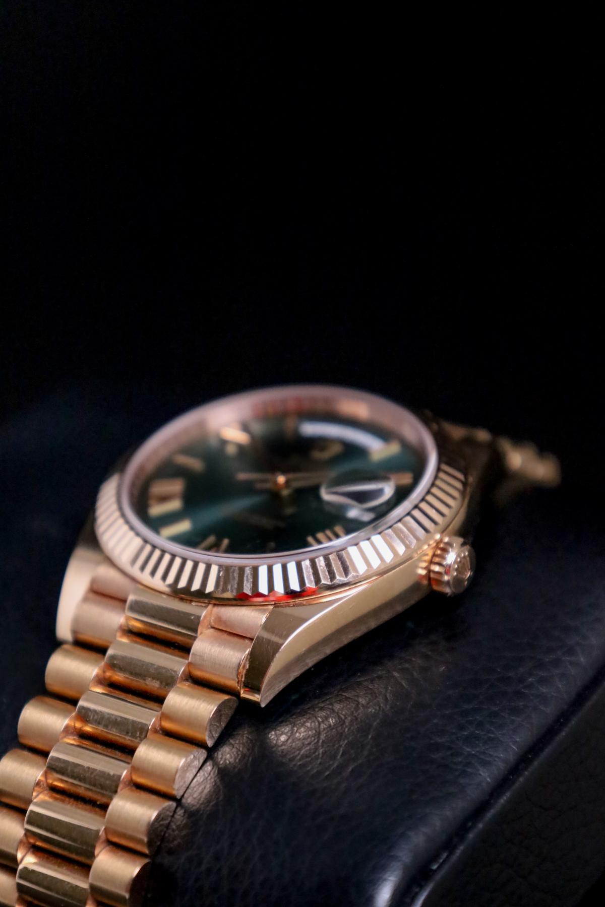 Rolex Day-Date 40 Rose Gold Olive Dial 228235