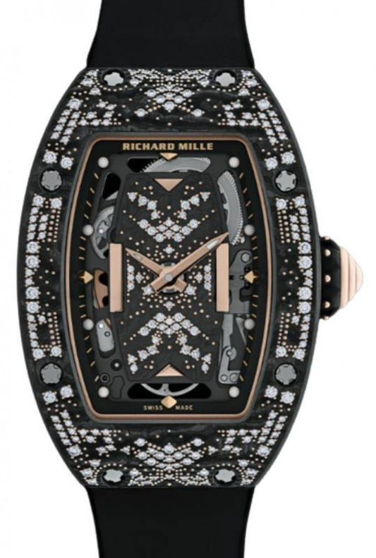 Richard Mille Automatic Winding Intergalactic Misty Night Carbon TPT Diamond Set Bezel RM 07-01 - BRAND NEW